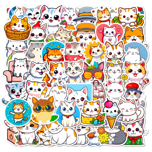 50PC Kawaii Little Cats Waterproof Stickers