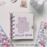 1PC Cute Bear Rabbit Transparent Notebook