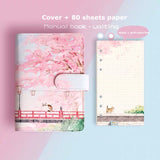 1PC Kawaii Sakura Cat Planner Notebook