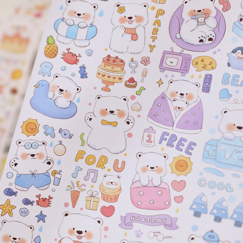 Cute Rabbit and Bear Washi Tape, Kawaii Washi Tape, Cute Weather Washi Tape  