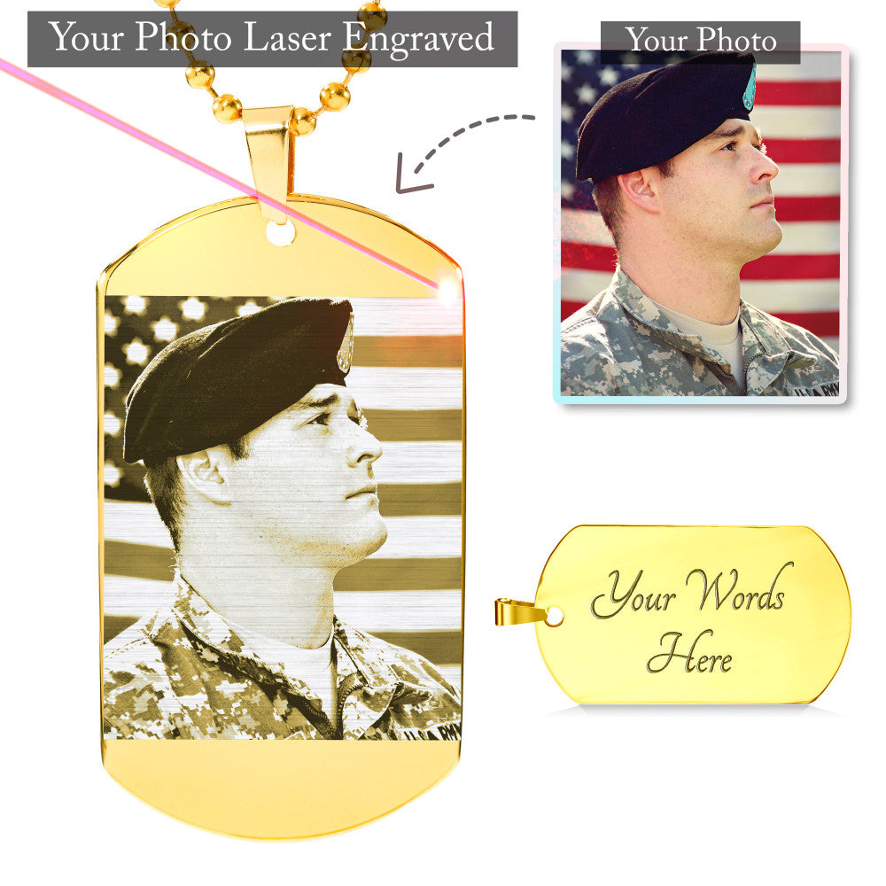 Customize Photo Etched Dog Tag
