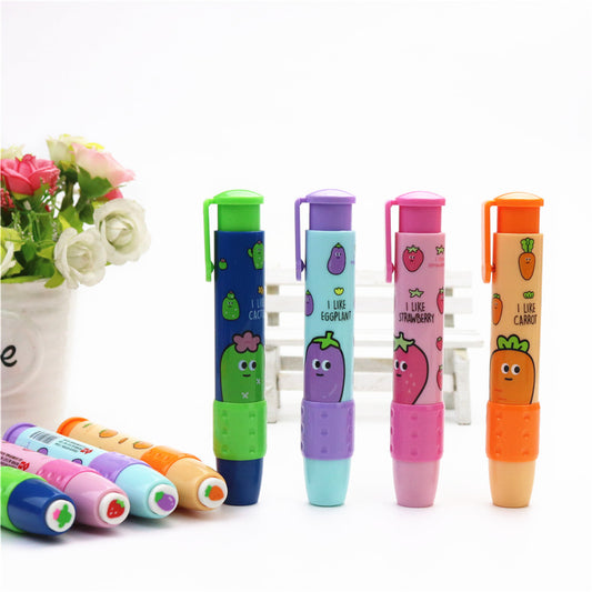 1PC Fruit Pattern Pen Shape Rubber Eraser