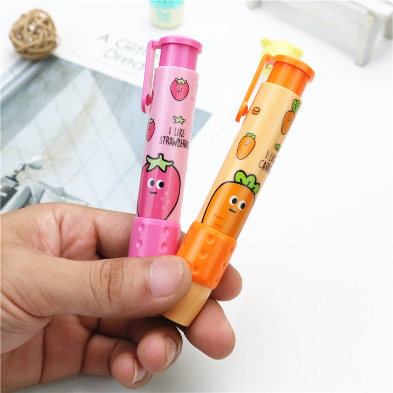 1PC Fruit Pattern Pen Shape Rubber Eraser