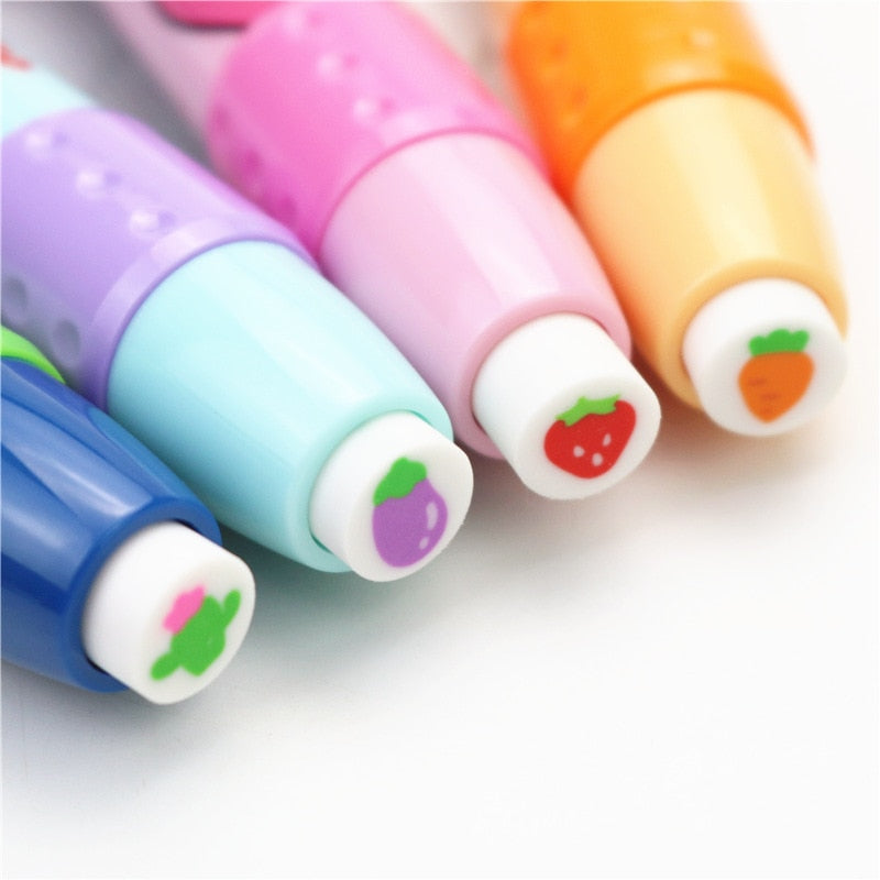 1PC Fruit Pattern Pen Shape Rubber Eraser