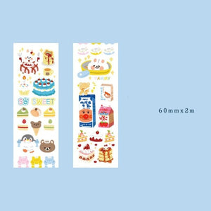 1PC Kawaii Animals Sticker Roll